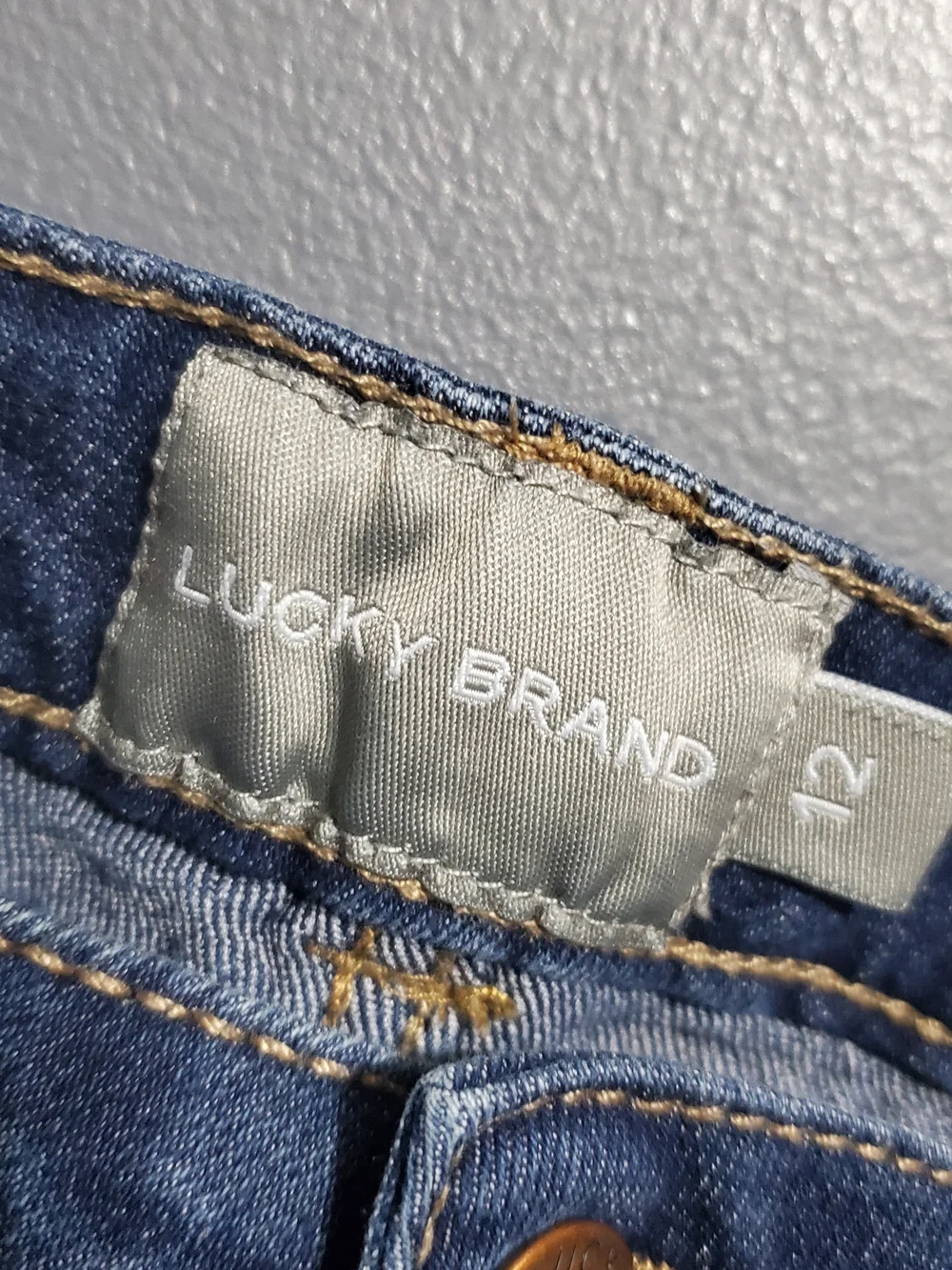 Lucky Brand Zoe Skinny Girls Jeans in Blue Denim Adjustable Waist Size 12